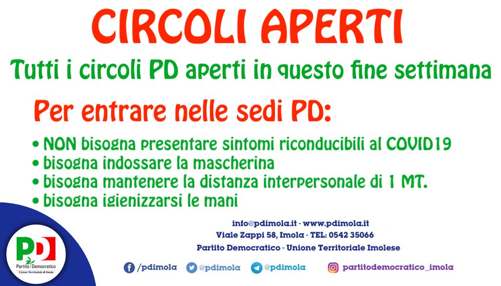 Riaprono i circoli PD